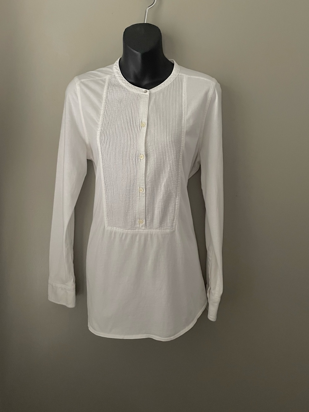 Ralph Lauren White Cotton Pleated Shirt